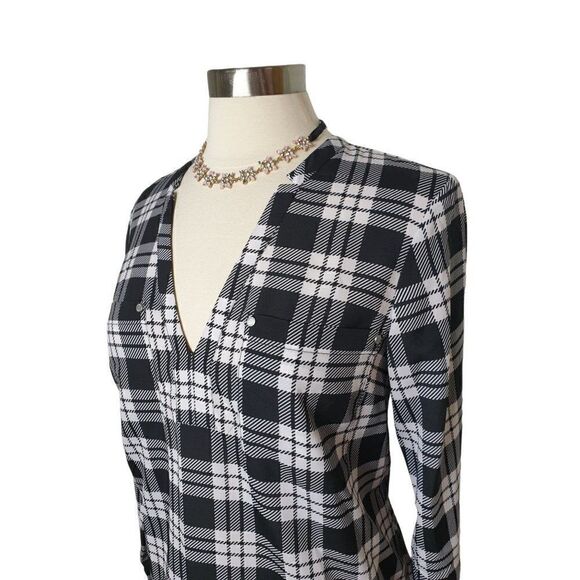 Michael Michael Kors Long Sleeve Blouse M V-Neck Dressy Tunic Medium NWOT - Picture 2 of 7